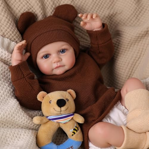 BABESIDE Muñecas Reborn - 17 Pulgadas Muñeca Bebe Realista con Cuerpo de Algodón - Vinilo Suave Bebé Newborn Niña para Niños de 3 Años+ con Accesorios