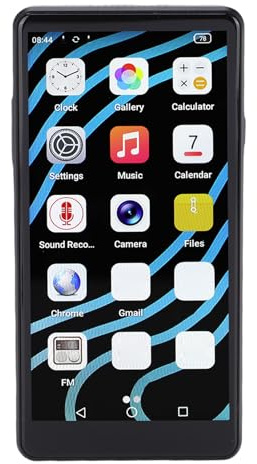 Bewinner 64 GB MP3 -spelare med Bluetooth 5.0 och WiFi, 4,99 Tum HD Pekskärm MP4 Musikspelare för Android 12, 16MP Kamera, Föräldrakontroll, Stöder 1TB -expansion, Svart