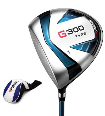 #1/3/5 Wood Club G300 vänster/högerhänt titanhuvud högstudsande golfförare Fairway trä verktyg hybrid styv flex med huvudskydd (vänster, #3 med R grafit)