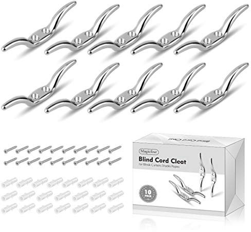 Magicfour Jalousienschnur, Klampen für Baby-Sicherheitsseil, kleine Seilklammenhalter, Zinklegierung, Blindhakenwickler mit Schrauben für römische Vorhänge, Sonnenschutz, Seile, 10 Stück