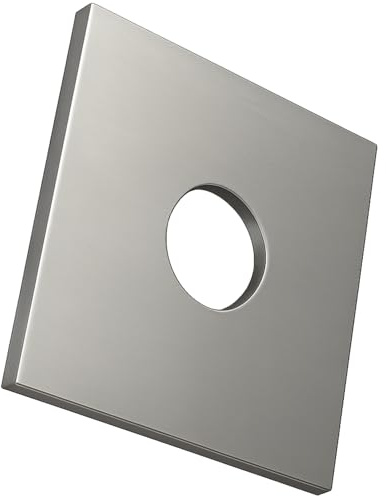 M8 Arandelas de placa cuadrada, arandela rectangular con orificio redondo, arandela de alta resistencia galvanizada chapada en zinc para pernos/tuercas de 8 mm DIN436 (paquete de 25)