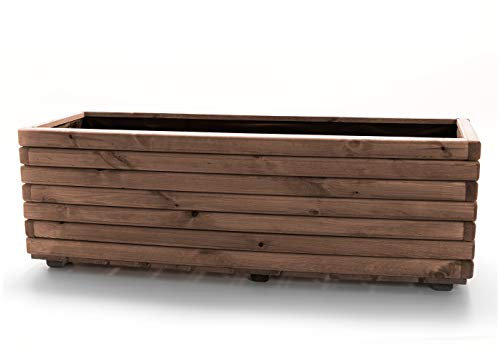 Holzfee Pflanzkasten Akzent 120 Kiefer dunkel geölt Holz 118 x 40 x 40 cm Hochbeet