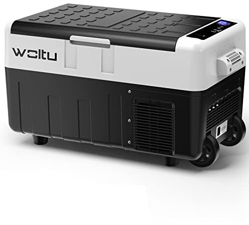 WOLTU Kompressor Kühlbox Auto 30L, 12V 230V Elektrische Camping Kühlbox Groß mit Gefrierfach, Dual Zone Kühlschrank mit USB, Kühltruhe Mini Gefrierbox für LKW, Strand, Picknick, Summer Saver