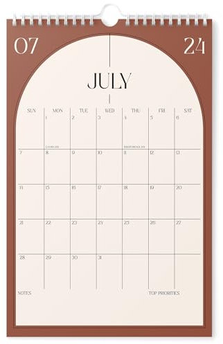 Kalender 2023–2024 – Vertikaler 28,9 x 43,2 cm Wandkalender 2023 läuft bis Dezember 2024 – einfache Planung mit dem Kalender 2023 – ästhetischer Wandkalender 2023–2024 monatlich – Karto – Boho-Farbe