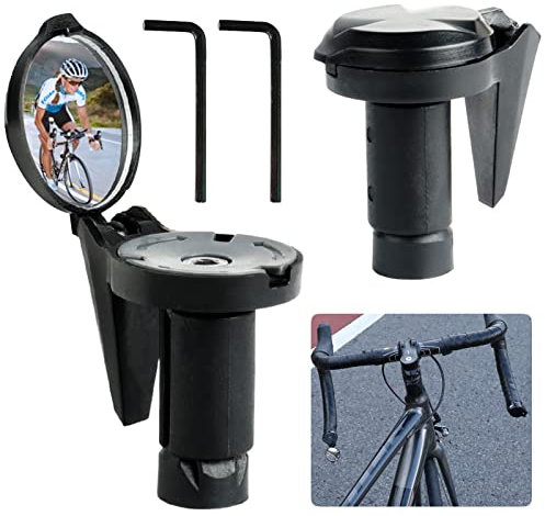Retroviseur Velo Miroirs de Vélo 2pcs Haute Définition Rétroviseur de Vélo pour Guidon Rétroviseur Pliable pour Guidon Miroir Convexe 360° Réglable pour Vélo Route Montagne Trotinette Electrique(Noir)
