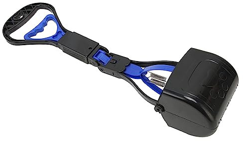 MINGZHE Kotschaufel für Große und Mittelgroße Kleine Hunde, Hundekotschaufel, Haustier-Kotschaufel, Mehrzweck-Kotschaufel mit Langem Griff, Hochfest, Langlebig, Zusammenklappbar, Tragbar,(Blau)