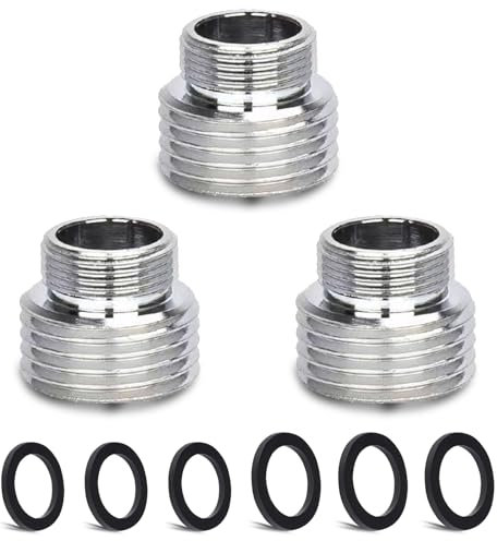 3 pièces Kit d'adaptateur de robinet, CNYMANY Mâle M20 mm vers Mâle M16 mm pour aérateur de cuisine Adaptateur de robinet d'évier Connexion tuyau d'arrosage Filtre à eau Tuyau standard via inverseur