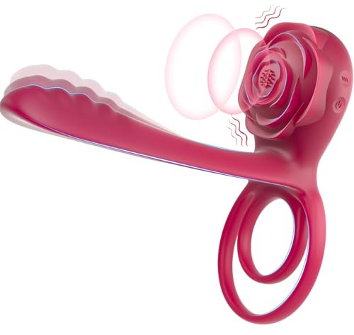 Yivans Penisringe Vibrator mit Klitoris und G-Punkt Stimulator, Erotik Pleasure Paarvibrator 10 Vibrationsmodi Extrem Cockring für Penis Bondage Verzögerte Ejakulation Sexspielzeuge für Männer Frauen