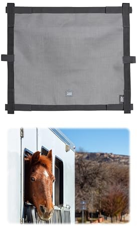 Tackmore Horse Trailer Window Screen Mesh Trailer Safety Bar Window Screen with Mesh Hole Trailer Bar Window Accessories 26 * 22.5 inch