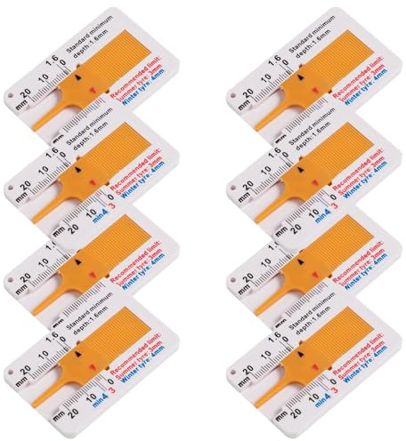8 misuratori di profondità per pneumatici da 0 a 20 mm, misuratore di profondità del battistrada, misuratore di profondità per pneumatici, formato digitale