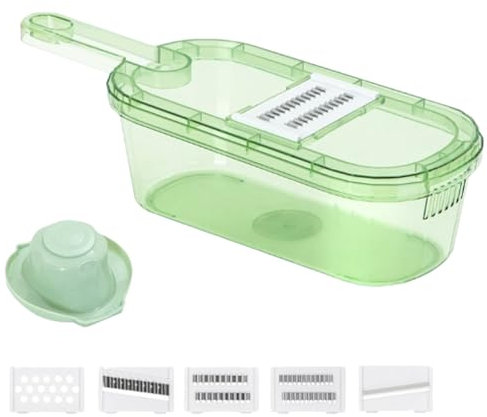 Grattugia Manuale per Verdure - Tagliaverdure Multiuso per Ortaggi - Utensile Da Cucina Multifunzionale Con Contenitore, Comodo Da Impugnare Per Cetrioli Patrate Carote Cipolle