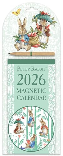 Peter Rabbit 2026 Magnetic Weekly Calendar | Fridge-Mount Organiser with Tear-Off Pages, Pencil & Beatrix Potter Artwork