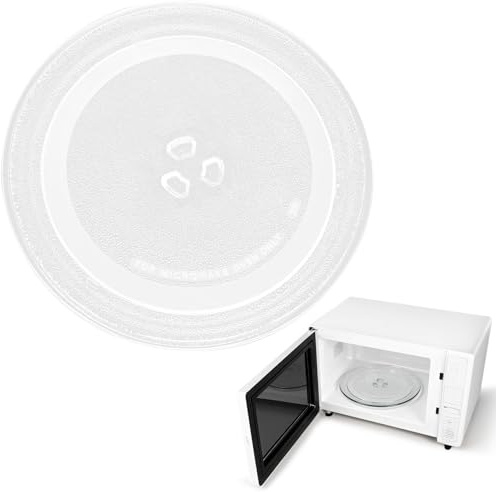 Leyrens Piatto Microonde Tipo Y 24.5cm con 3 punti di fissaggio integrati, Piatti Vetro per Forni a Microonde Trasparente, girevole e in vetro resistente, per forno microonde con supporto rotondo