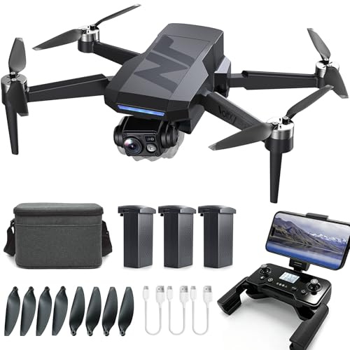 3-Axis Gimbal GPS Drone with 4K Camera for Adults, 90 Min Long Flight Time,3280 FT Long Control Range, Auto Return, Follow Me, Brushless Motor, 5G FPV RC Quadcopter for Beginners(Under 249g)