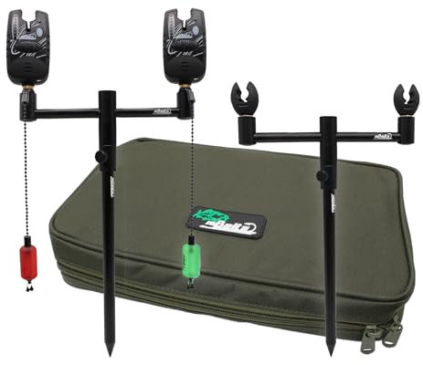 Angel-Berger Magic Baits Black Quick Rod Pod mit Tasche Bissanzeiger Rutenauflage Bobbin