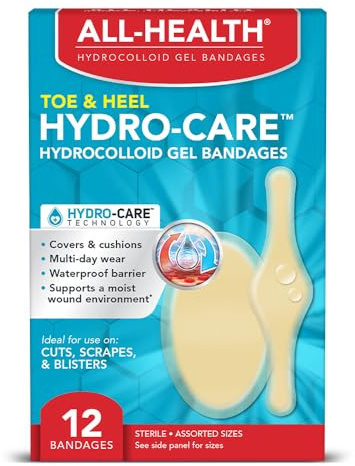 All Health Hydrocolloid Gel Bandages, Assorted Sizes, 12 ct | First Aid for Blisters or Wound Care
