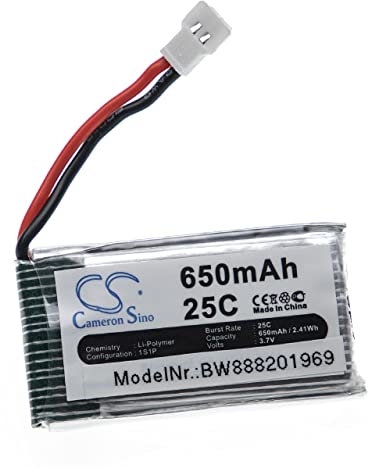 vhbw 1x Akku kompatibel mit UDI U816A, U941A Drohne Multicopter Quadrocopter (650 mAh, 3,7 V, Li-Polymer)