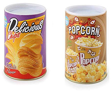 Die Kartoffelchip-Schlange kann springen, Frühlingsschlange, Spielzeug, Geschenk, April, Narrtag, Halloween, Party,Witze in einer Dose, Gag Geschenk, Streich, Kartoffelchip-Stil, Popcorn, 2 Stück