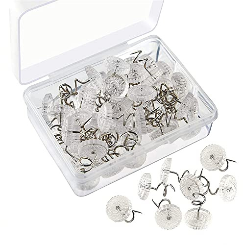 100 Pièces épingles Torsadées, Claires Twist Pins Tête en Plastique Tête Épingle, épingles en Spirale Torsadées pour Housses de Canapé-lit
