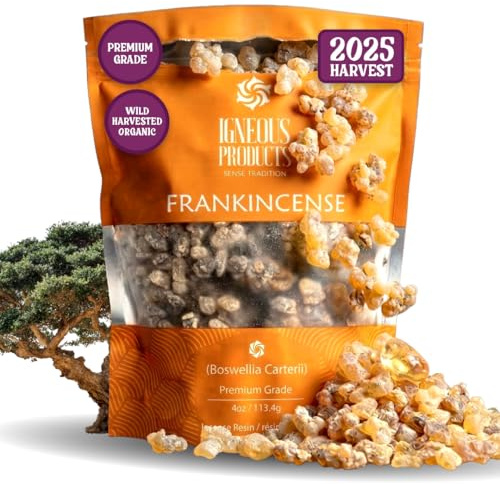 Frankincense Organic Incense By Igneous Products (113.4 Grams) | Premium Somali Incense| Monastery Incense Catholic | Organic Frankincense Gum | لبان