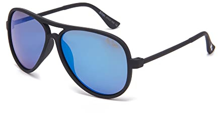 Lee Cooper Gafas de sol polarizadas unisex para niños, lentes de espejo azul (LCK104C01), Blue