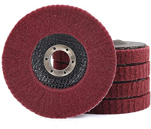 SI FANG 5 ruote per lucidatura a disco lamellare in fibra di nylon da 115 mm, grana 320, dischi abrasivi per smerigliatrice angolare da 4,5 x 7/8, finitura in metallo e acciaio inox