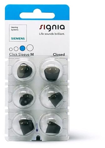 Sivantos Click Sleeves Closed (6 Stück) für Siemens, Sivantos und Audio Service IdOs und Ex-Hörer (M)