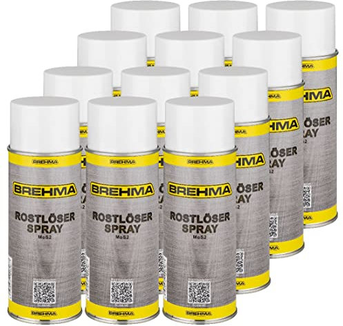 BREHMA 24x Rostlöser mit MoS2 Intensiv Rostlöserspray 400ml Korrosionsschutz mit Griff