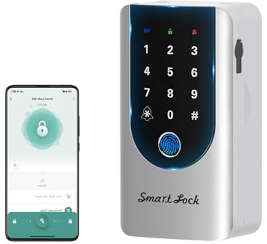 TenixLox Caja de Seguridad para Llaves de Casa, IP66 Impermeable, Colgar Caja de Bloqueo Llave con APP y Timbre Incorporado, Smart Lock Box para Casa, Coche, Aire Libre