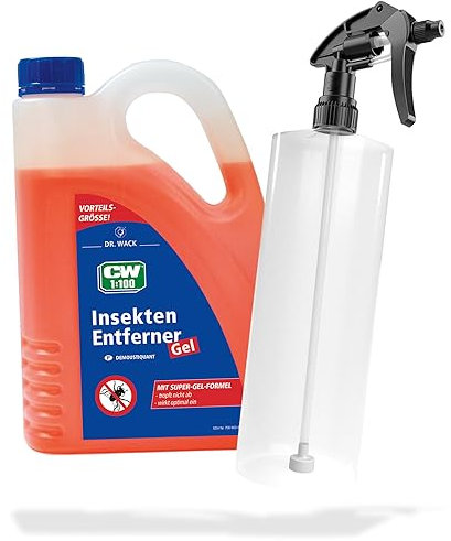 Auto Insektenentferner Set | Dr. Wack CW1:100 Insekten-Entferner Gel 2L + Sprühflasche mit Canyon Trigger | Insektenreiniger - entfernt mühelos Insektenreste und Vogelkot | auch zur Motorrad Reinigung