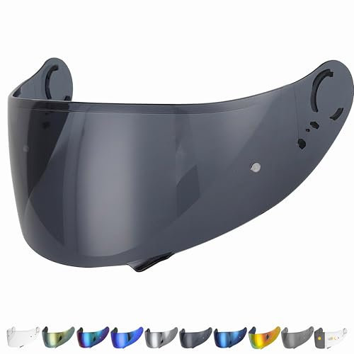 Everalo Visera Casco Compatible con Shoei Gt Air - Gt Air 2 - Neotec - Opticson - Cns 1 - Pantalla Pinlock Ready - Antirayas y antivaho (Negro Oscuro)