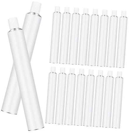 HAWILLOSCH 24 Stück Leere Aluminium Öl Palette Flasche Farbbehälter Für Künstler Dosierflaschen Mit Schraubverschluss Tragbare Malzubehör Für Wasserfarben Öl Und Acrylfarben