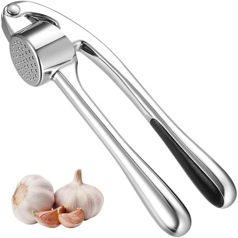 Spremiaglio pressa, aglio pressa, lega di zinco Garlic Press, affettatrice aglio, utensile da cucina spremuto aglio e zenzero, strumento efficiente per la produzione di pasta all'aglio