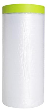 TRUHUI Pre-taped Masking Film,Self-Adhesive Masking Film for Wall,furniture,Painting Covering,30CMX20M,Green