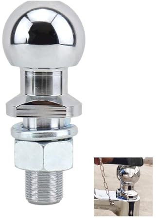 Trailer Hitch Ball, 50mm Heavy Duty Tow Ball, Drawbar Straight Towing Car Tow Bar Receiver For Threaded Hitch Pin Trailer Ball Car Acessories For Towing Trailers Trucks Tractor