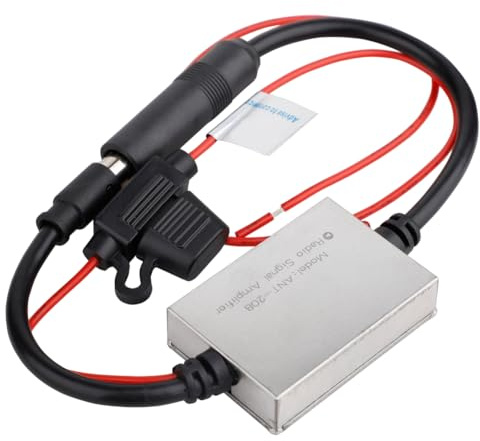 Ujjdwiurgh Amplificateur de Signal FM Antenne de Voiture en Métal Anti-Interférence Radio Universal Auto FM Booster Amp Pièces Automobiles