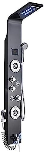 Pannello Doccia LED per Doccia, Rubinetto per Vasca da Bagno, Miscelatore con doccetta, Schermo per la Temperatura, Nero B, Interessante Nero B