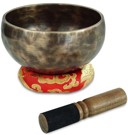keepdrum Tibetansk bronsångskål sångskål 12 cm med sångskål rivjärn och underlägg