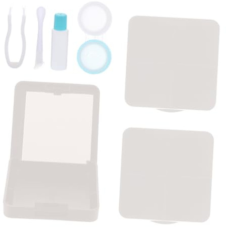 Mipcase 3 Ensembles Boîte à Lentilles Blanches pour Halloween Étui De Voyage Portable pour Lentilles De Contact Kit