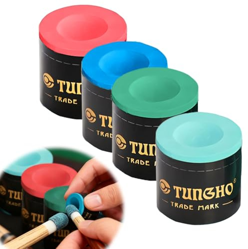 LLFYXM 4 x Round Pool Chalk for Pool Cue Tips, pool cue chalk, Pack of 4 Billiard Table Accessories for Cue Tips, for Tournaments, Bars, Gym, Home, Sports Billiard, Billiard Gifts for Men and Women