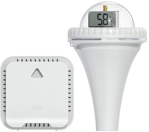 TOPINCN Pool Thermometer, Digital Floating Temperature, Easy Read Water Monitor, Wireless 60m Range for Pool Hot Tub Ice Bath