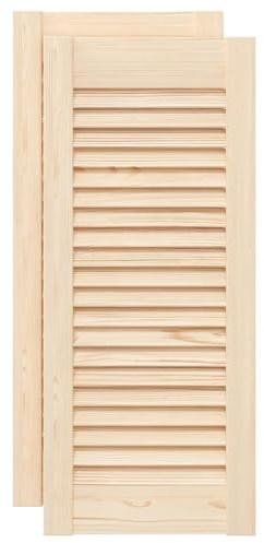 Lot de 2 Porte à Persiennes, Porte d'armoire Panneaux de Placard Garde-Robe Buffet 2 pcs 69x29,5cm bois de pin massif
