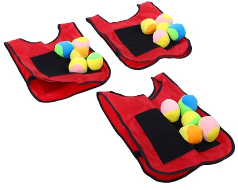 Sxhlseller Sticky Ball Vest Set, 5 Balls Dodgeball Tag Game Set med Självhäftande Front, Sportväst för Barn för Utomhusnöje Inomhus