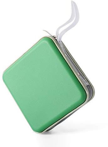 Home Wing Hard Plastic CD/DVD Binder, Portable Storage wallet 30-capacity, Green