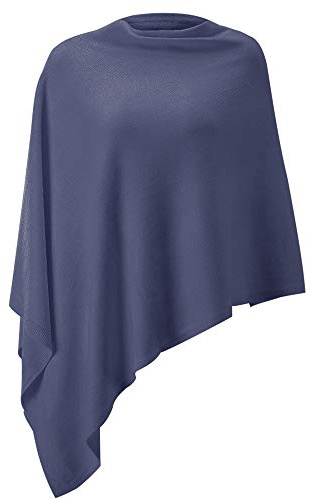 Women Ponchos Sweater Versatile Lightweight Solid Knitted Shawl Wrap Scarf Cape Accessories for Womens Blue