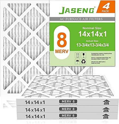JASENG 14 x 14 x 1 Luftfilter, MERV 8, MPR 600, plissierte HVAC AC Ofenfilter (4 Stück)