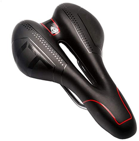 VOTUKU Fahrradsattel MTB mit Memory Foam, Bequemer Gel Fahrrad Sattel für Damen & Herren, Mountainbike-Sattel mit Ergonomie und Aerodynamik (Rot)