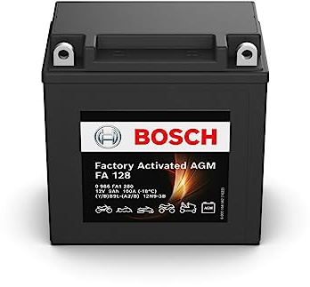 Bosch FA128 - AGM Motorcycle Battery - 12V 100A 9Ah - Suitable for motorcycles, motorbikes, enduros, scooters, quads, jet skis - Compatible M4F26, M4F27, BB9L-A2, BB9L-B, 12N9-3B