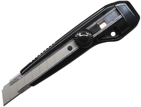 WAYTEX A37927 - Taglierina da 18 mm, con blocco lama a rotella, guida in metallo e 3 lame secabili incluse per Pro e privati