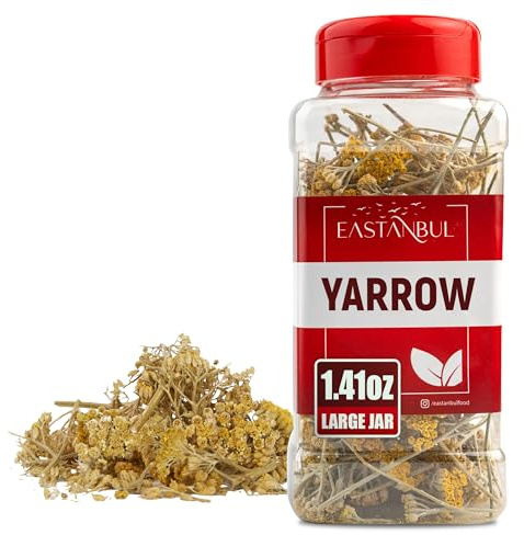 Eastanbul Yarrow Tea, 1.41oz Yarrow Herb, Milenba Hierba, Caffeine Free Loose Leaf Herb, Freshly Cut Flower, Dried, Natural, Vegan, Gluten Free, Non-GMO